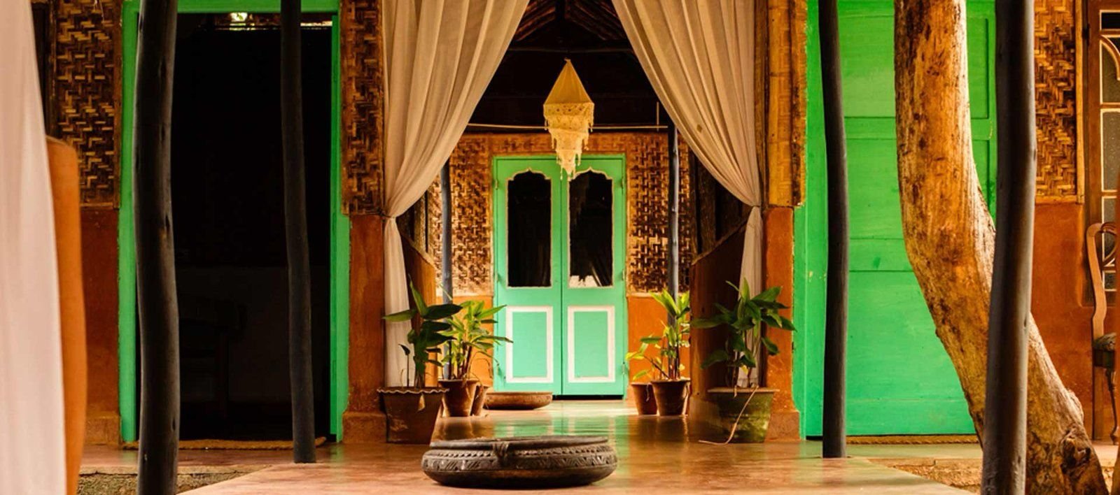 A quiet courtyard entrance at SWAN Ayurveda